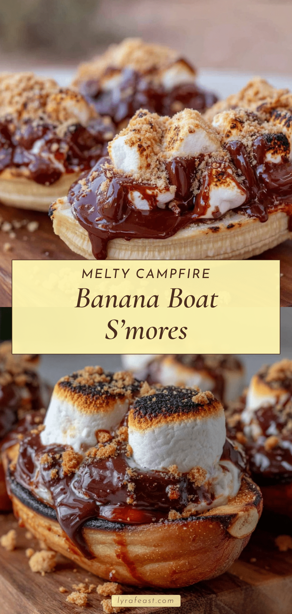 campfire banana boat s’mores recipe
