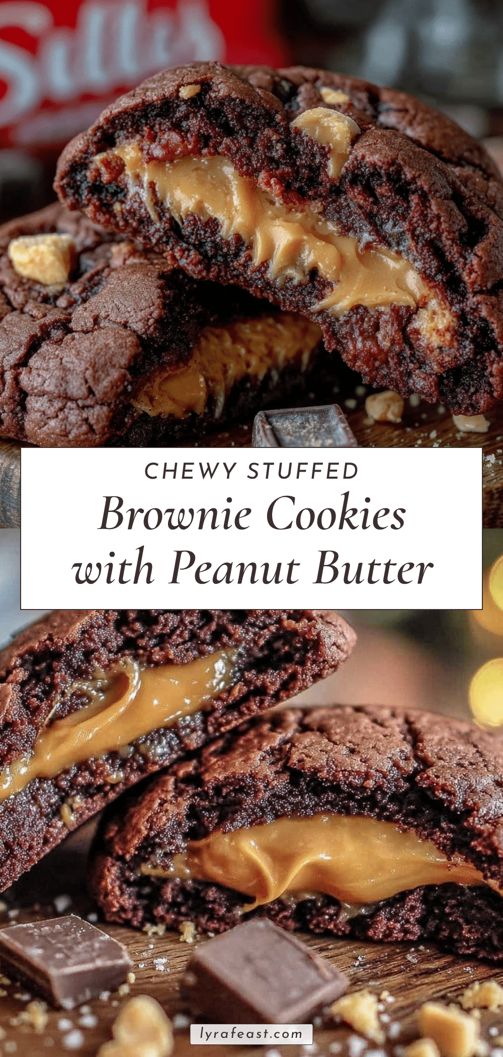 chewy stuffed brownie mix cookies recipe