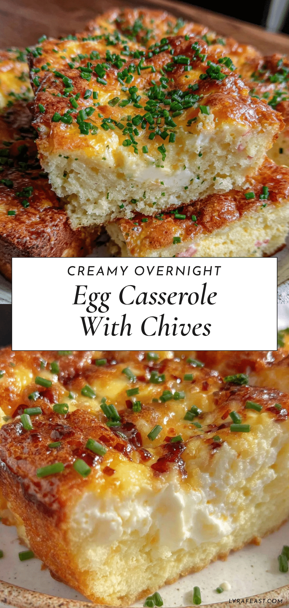 Creamy Overnight Egg Casserole with Chives recipe