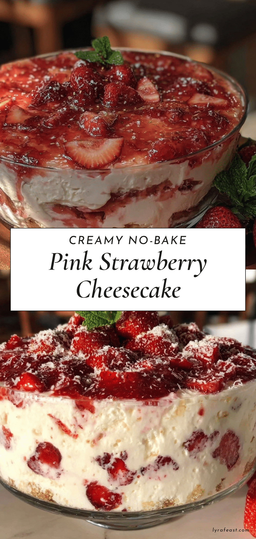 creamy pink gelatin strawberry no-bake cheesecake recipe