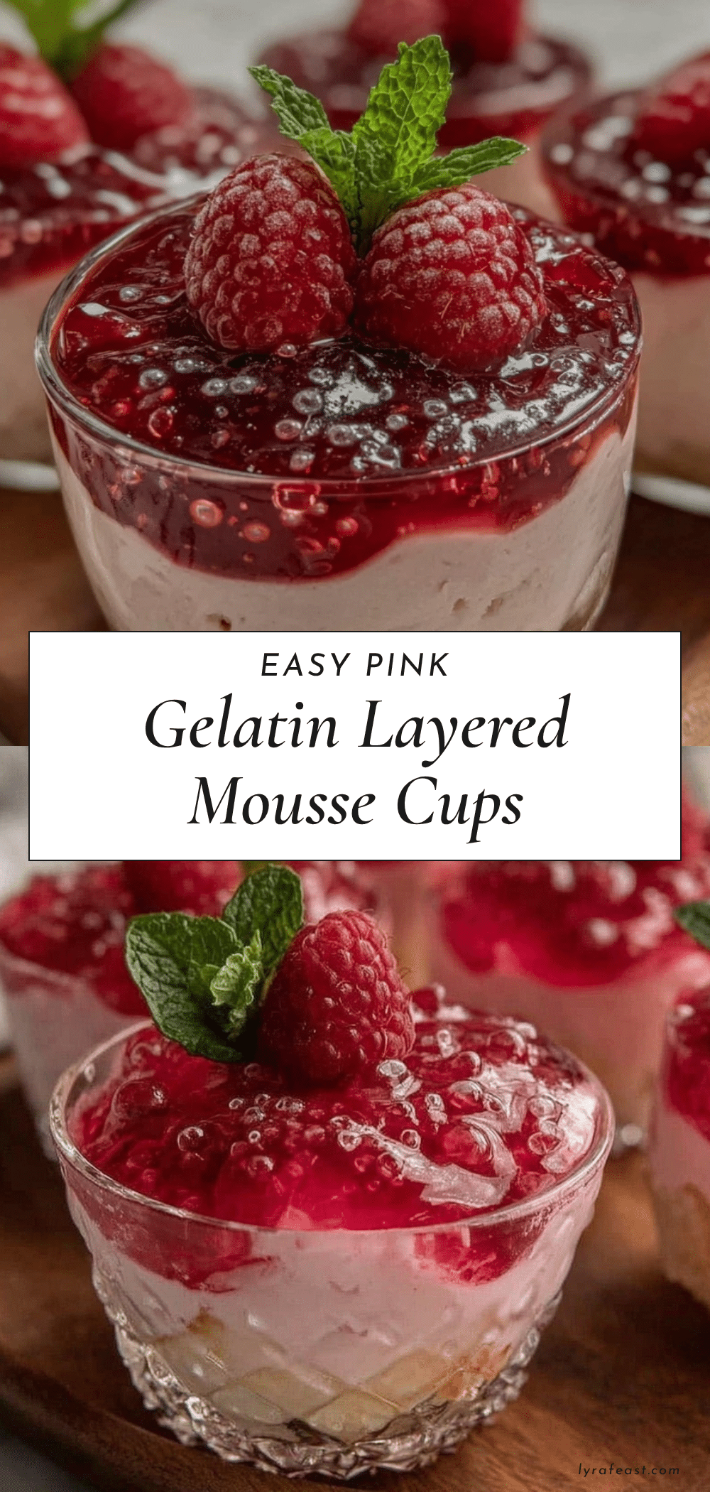 pink gelatin mousse cups recipe
