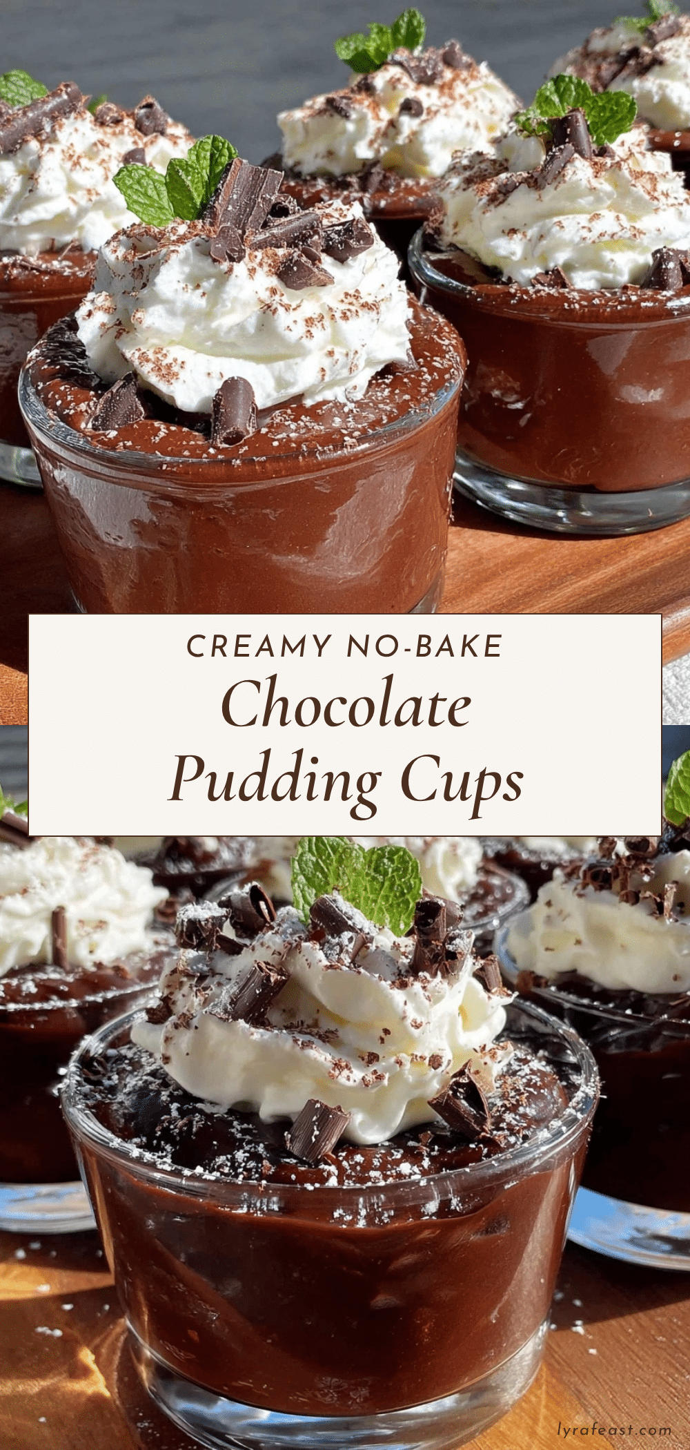 Creamy No-Bake Chocolate Pudding Cups recipe