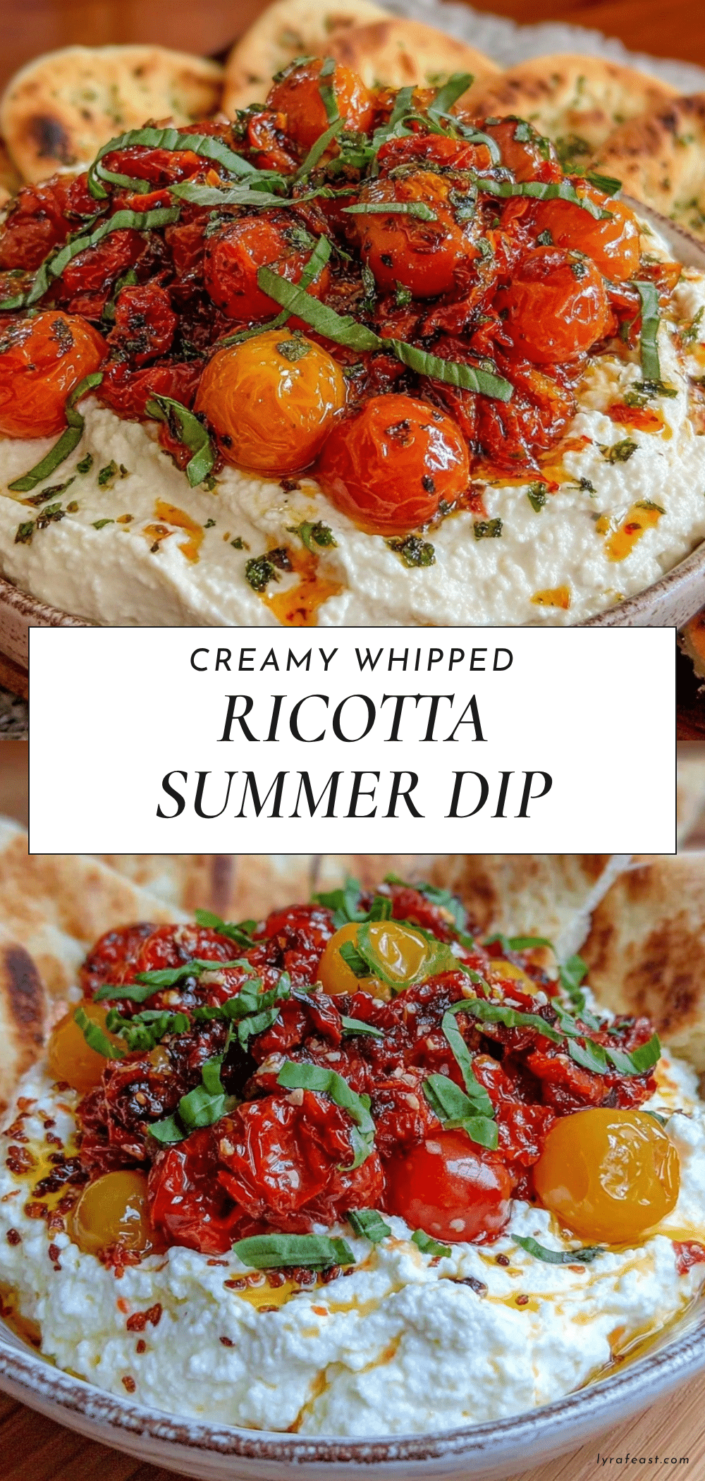 creamy whipped ricotta summer dip recipe