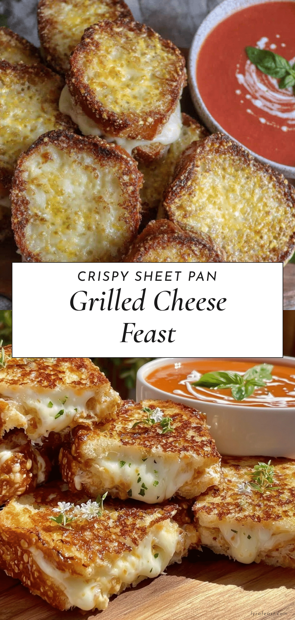 crispy sheet pan grilled cheese and tomato soup recipe