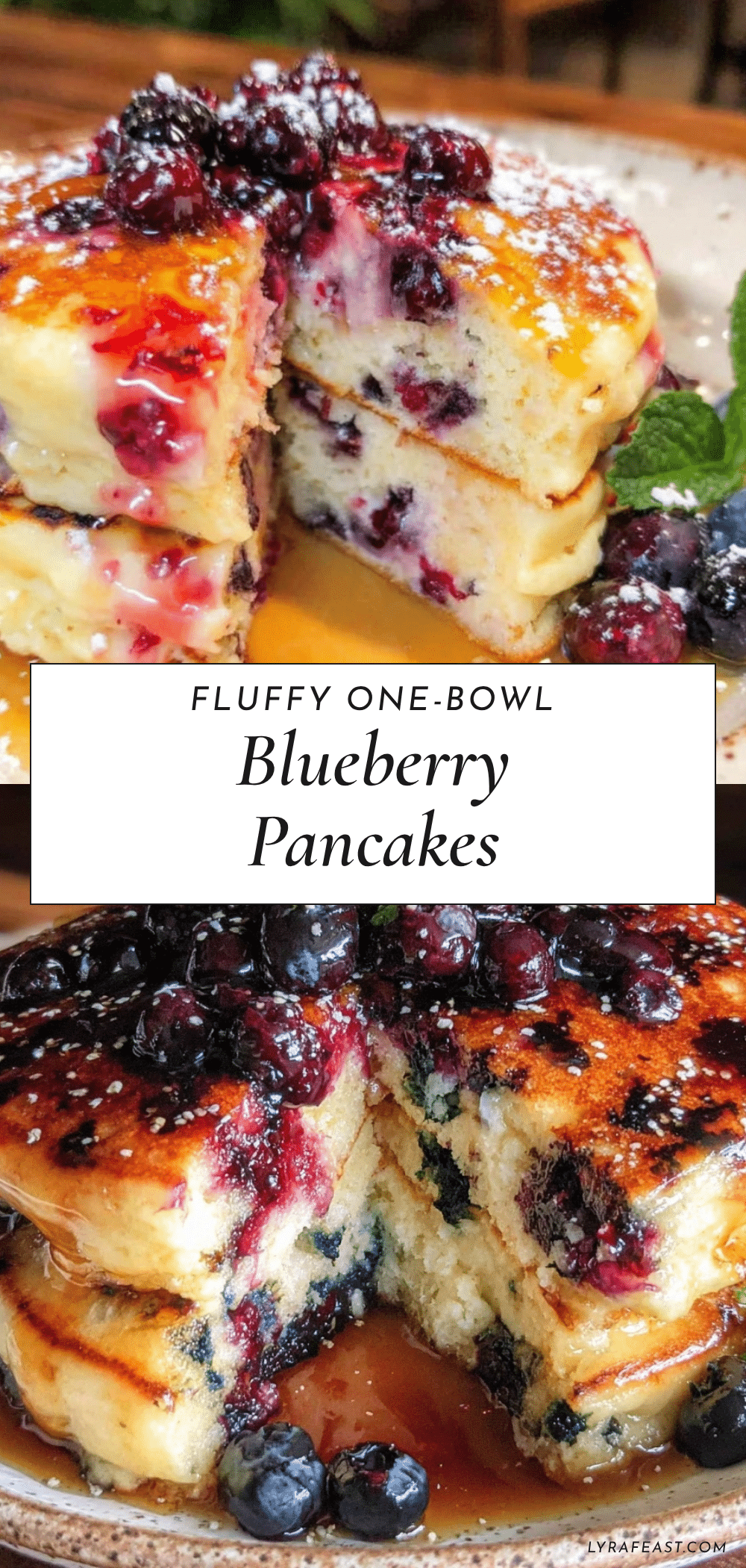 fluffy one-bowl blueberry pancakes recipe