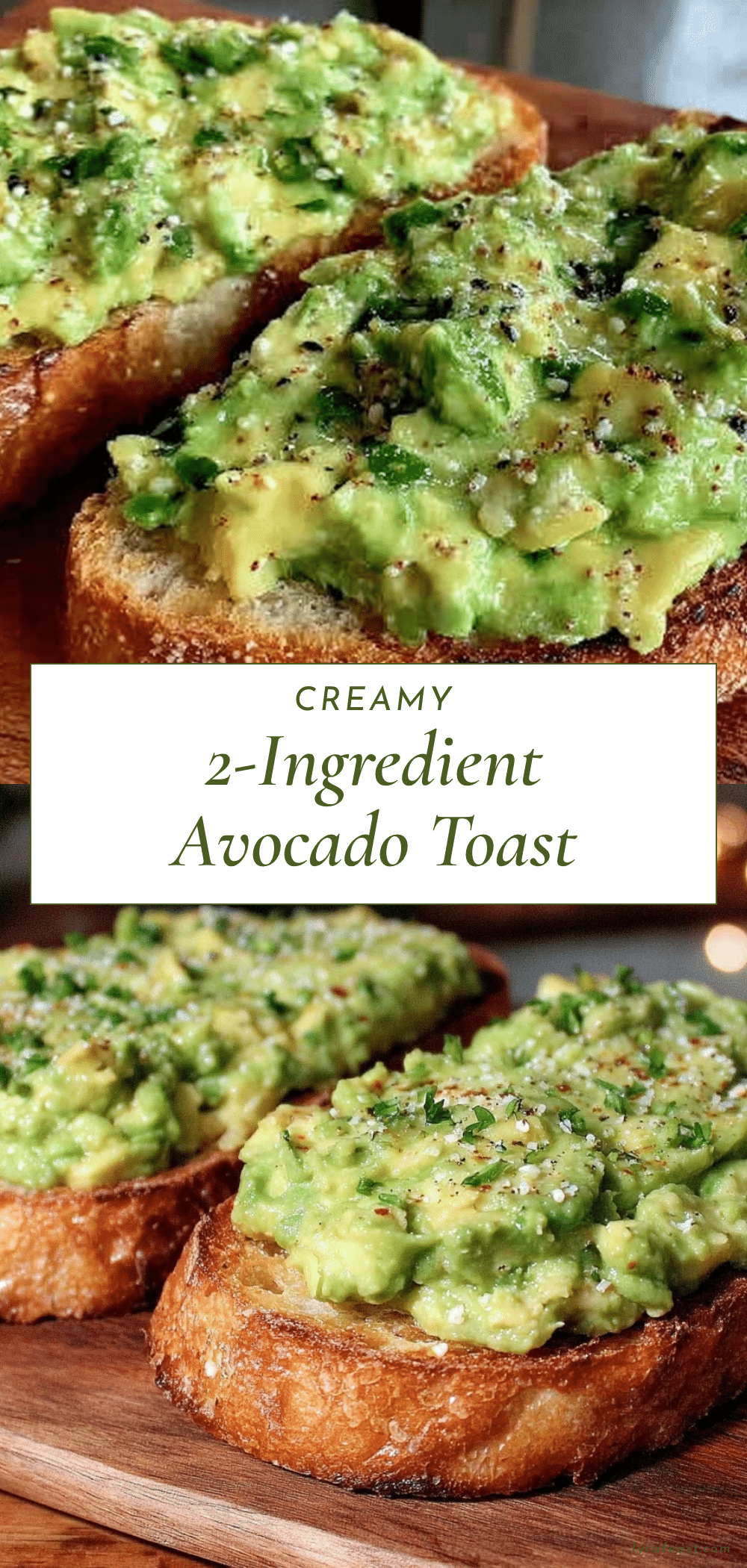 fresh 2-ingredient avocado toast recipe