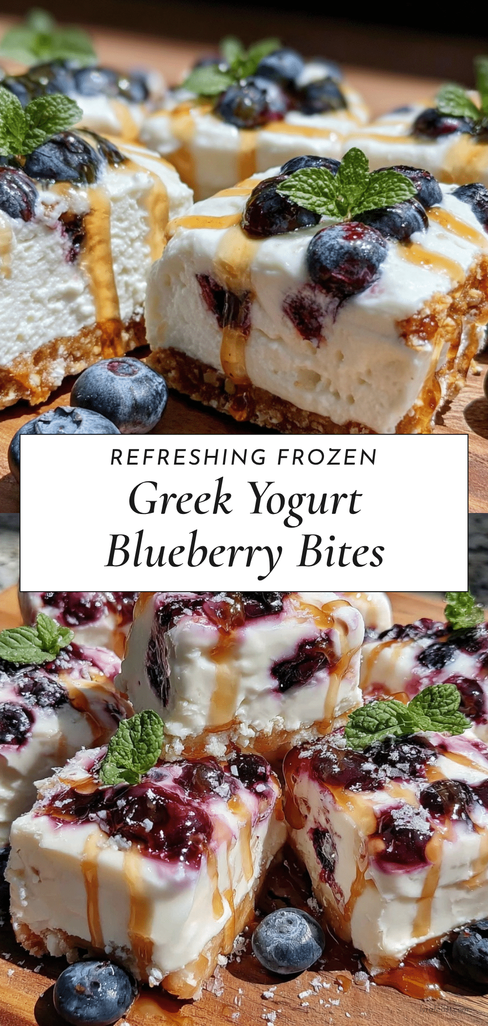 fresh frozen greek yogurt blueberry honey bark bites recipe