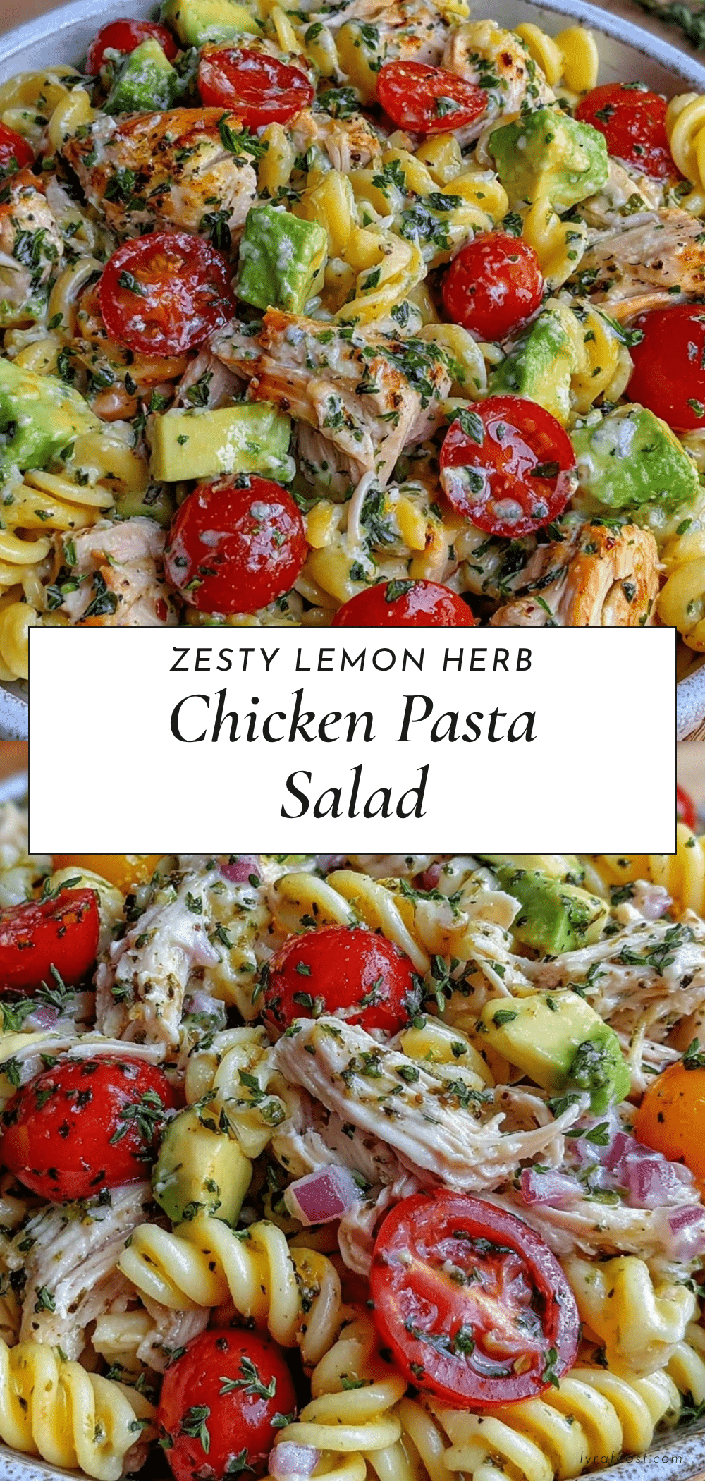Fresh Lemon Herb Rotisserie Chicken Pasta Salad recipe
