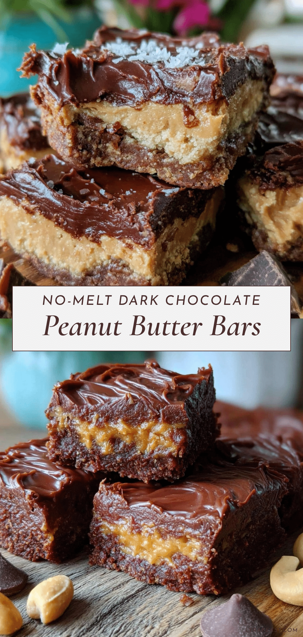 no-melt dark chocolate peanut butter protein bars recipe