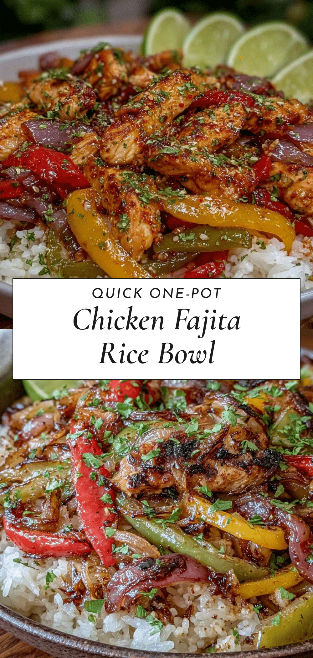one-pot chicken fajita rice bowl recipe