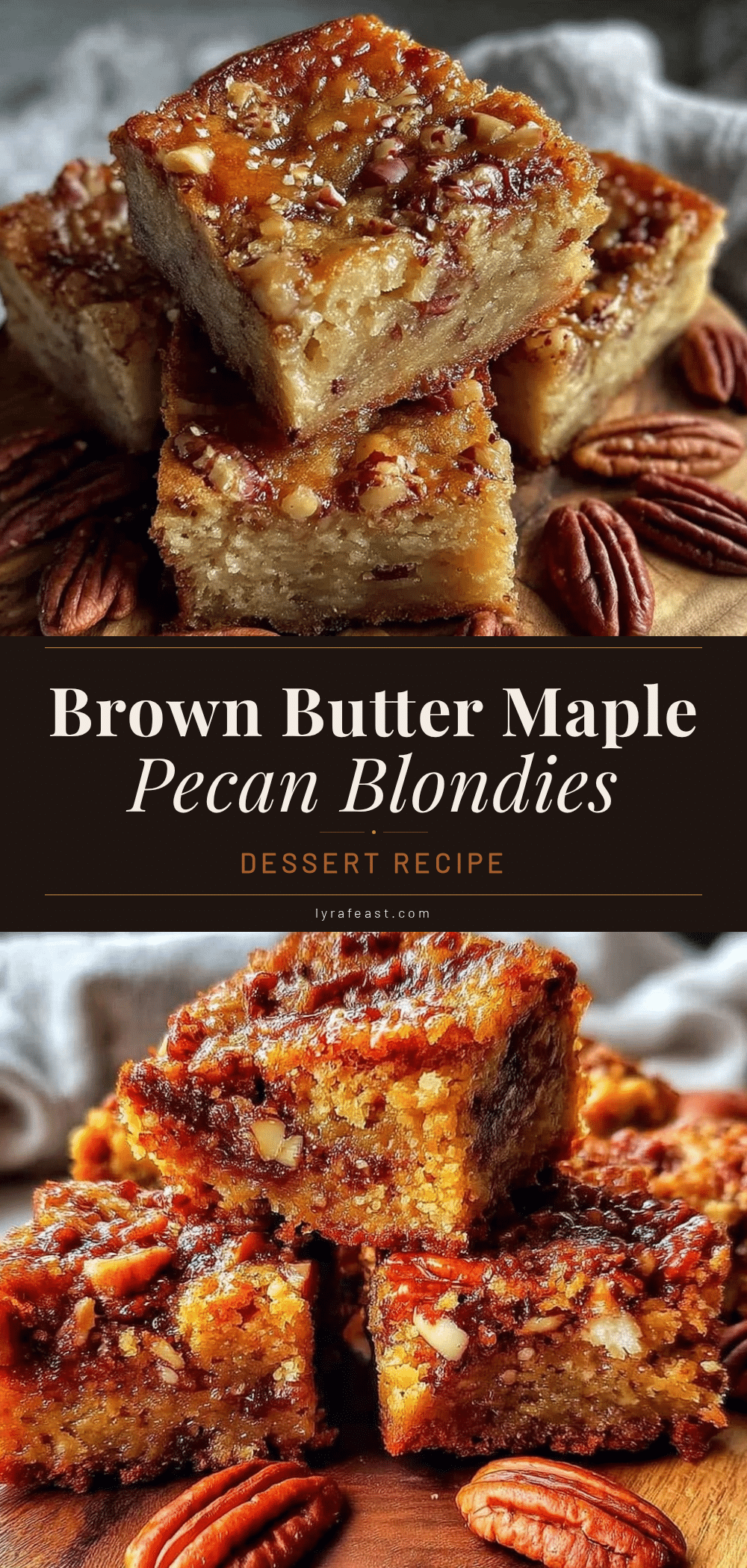 brown butter maple pecan blondies recipe