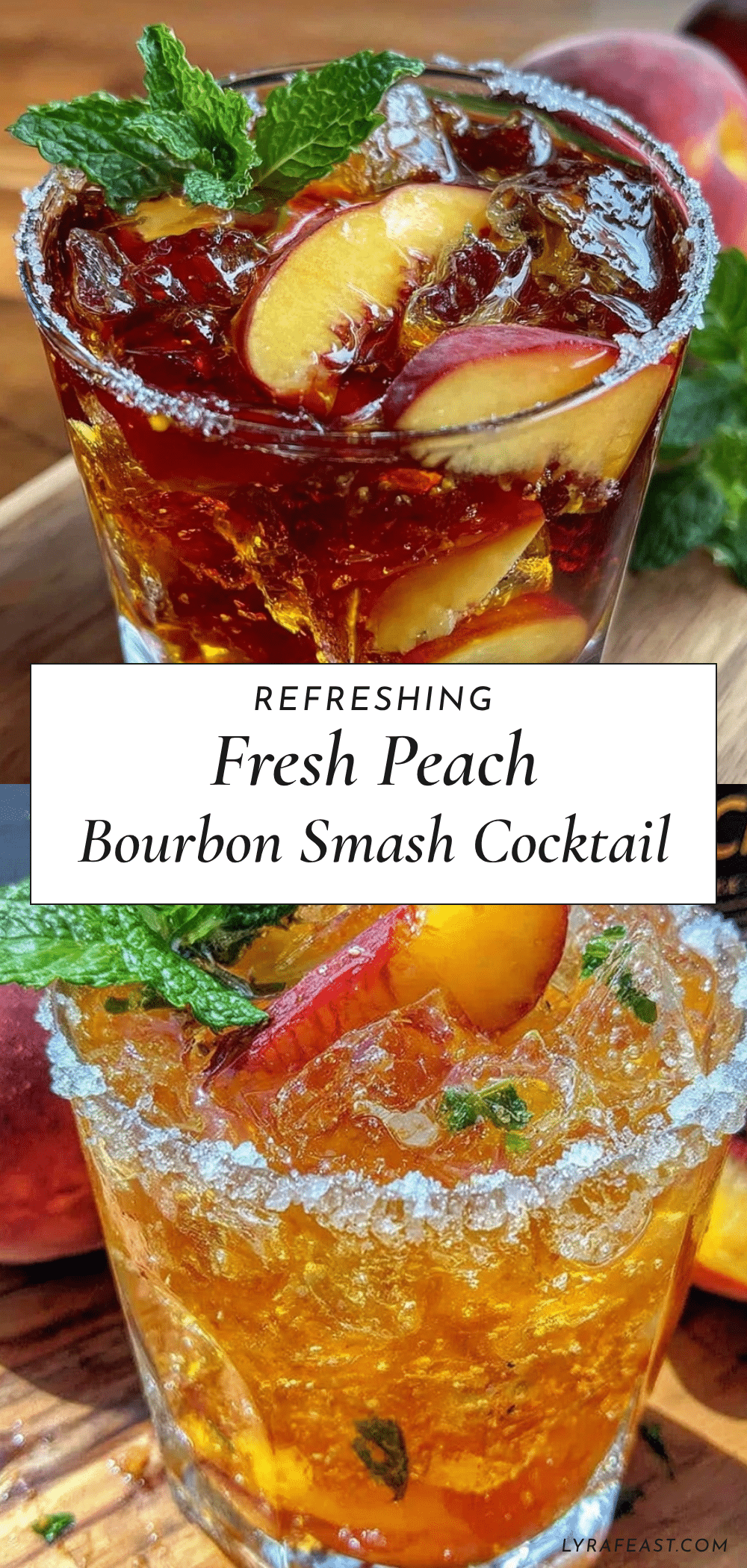 fresh peach bourbon smash recipe