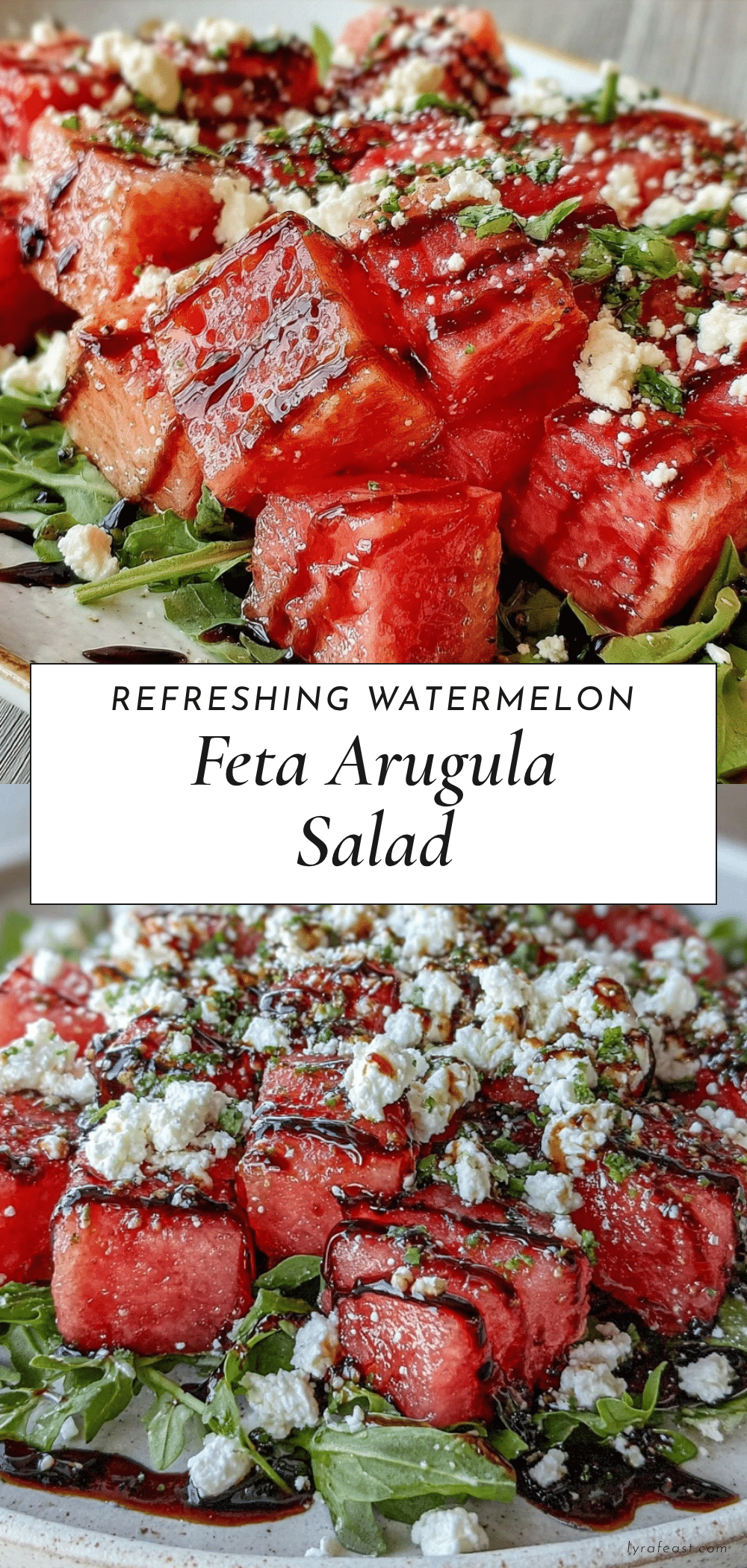 Fresh Watermelon Feta Arugula Salad recipe