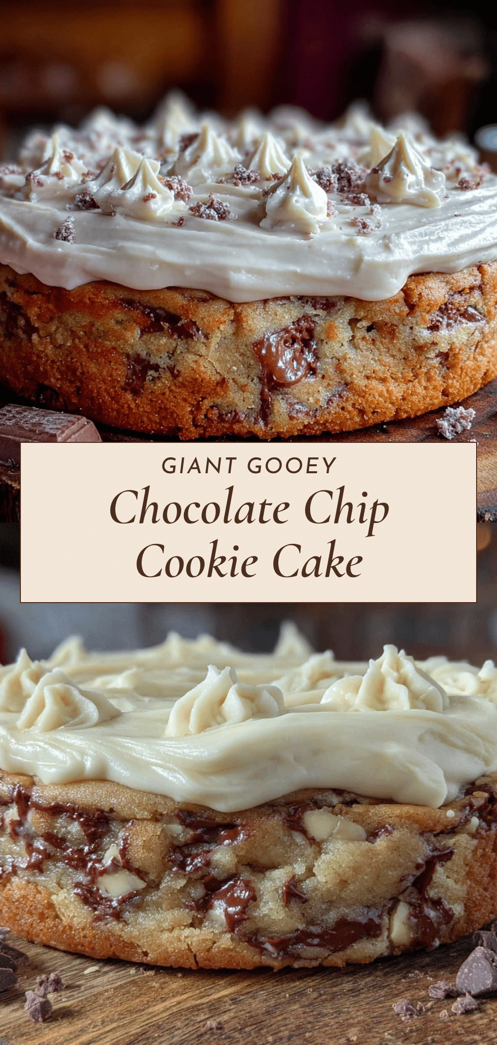 giant chocolate chip cookie cake with frosting recipe