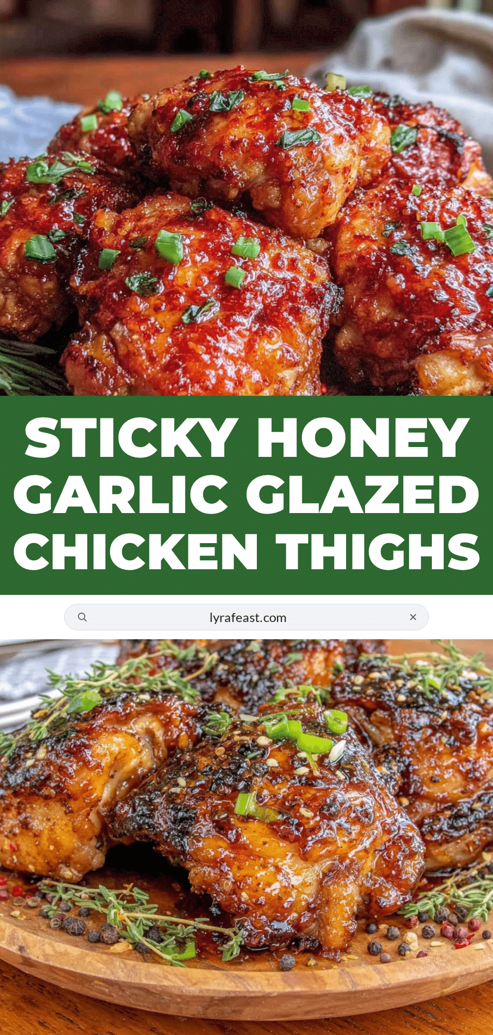 honey garlic glazed chicken thighs recipe