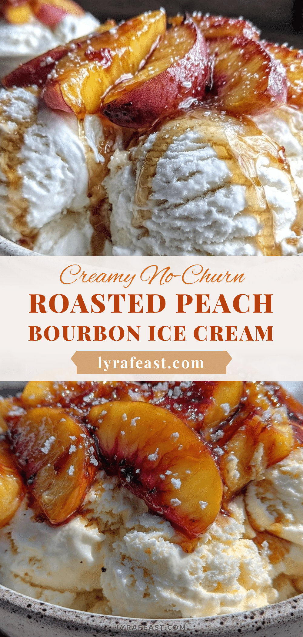 no-churn roasted peach ice cream recipe