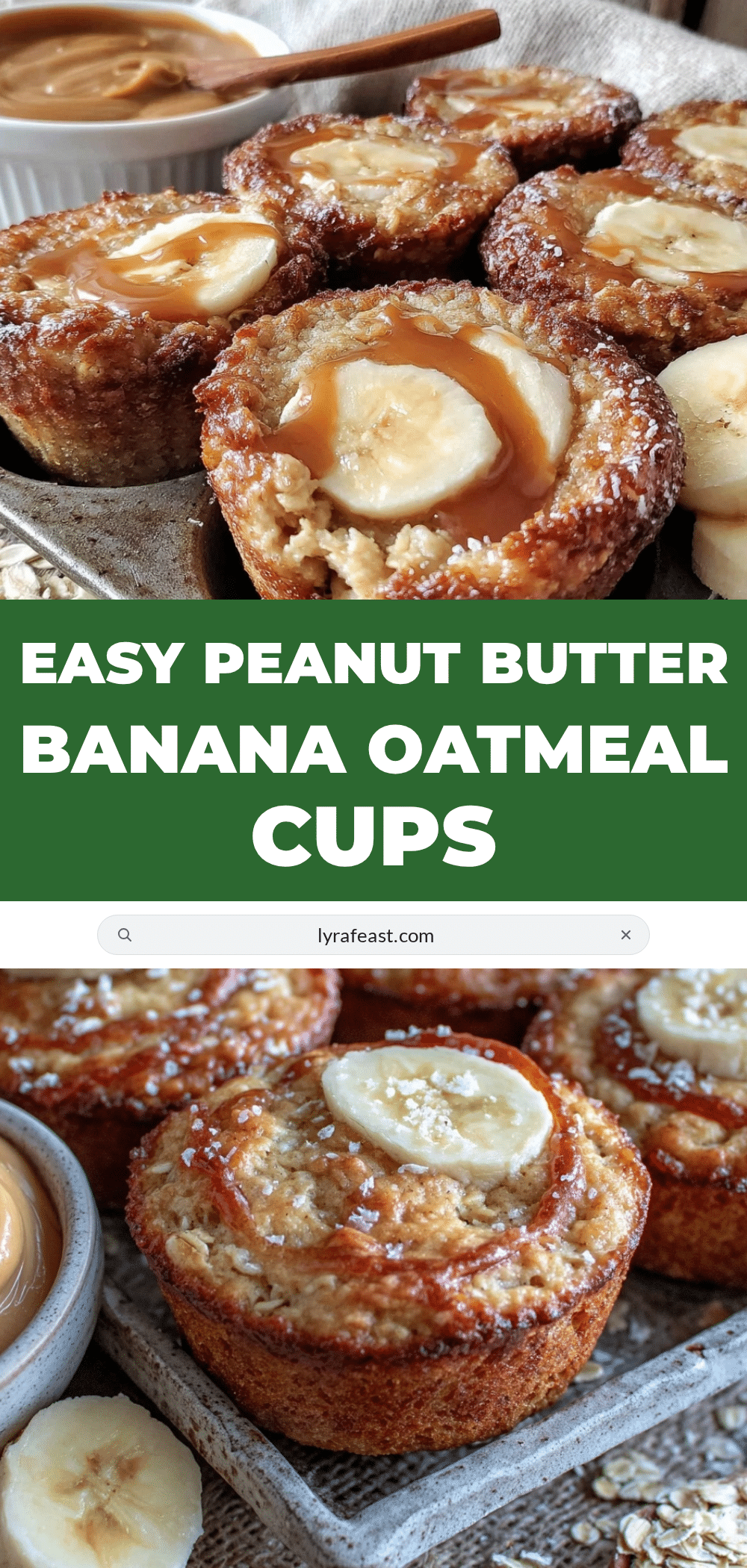peanut butter banana baked oatmeal cups recipe