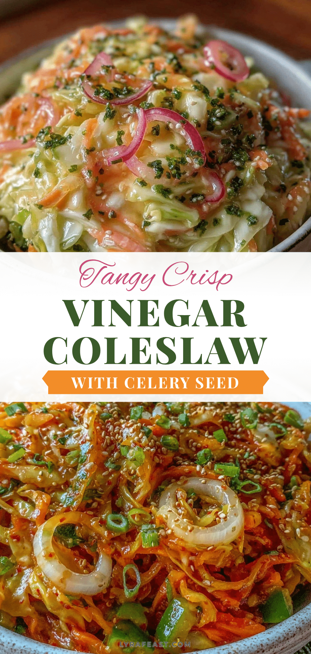 tangy crisp vinegar coleslaw with celery seed recipe