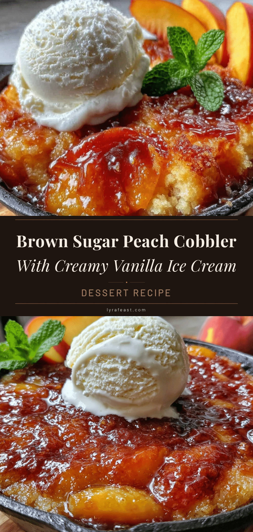 brown sugar skillet peach cobbler recipe