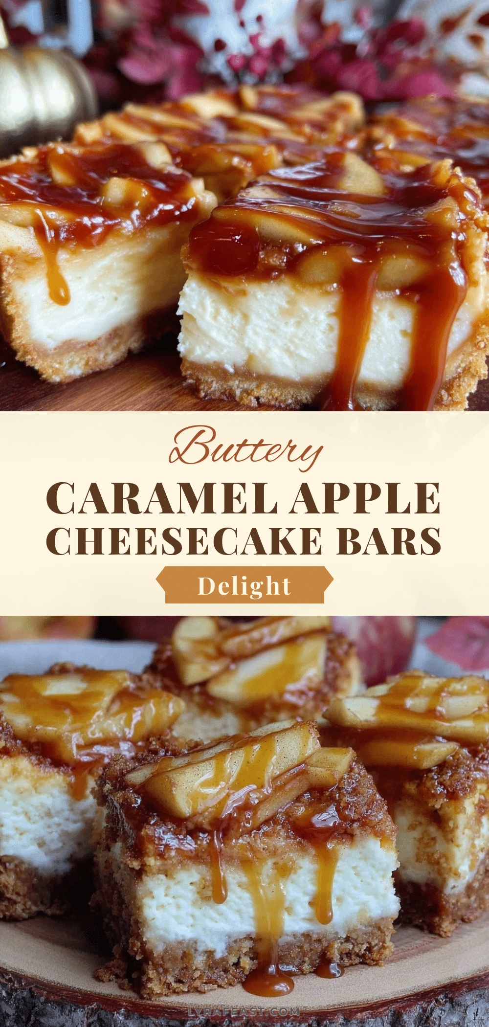caramel apple cheesecake bars recipe