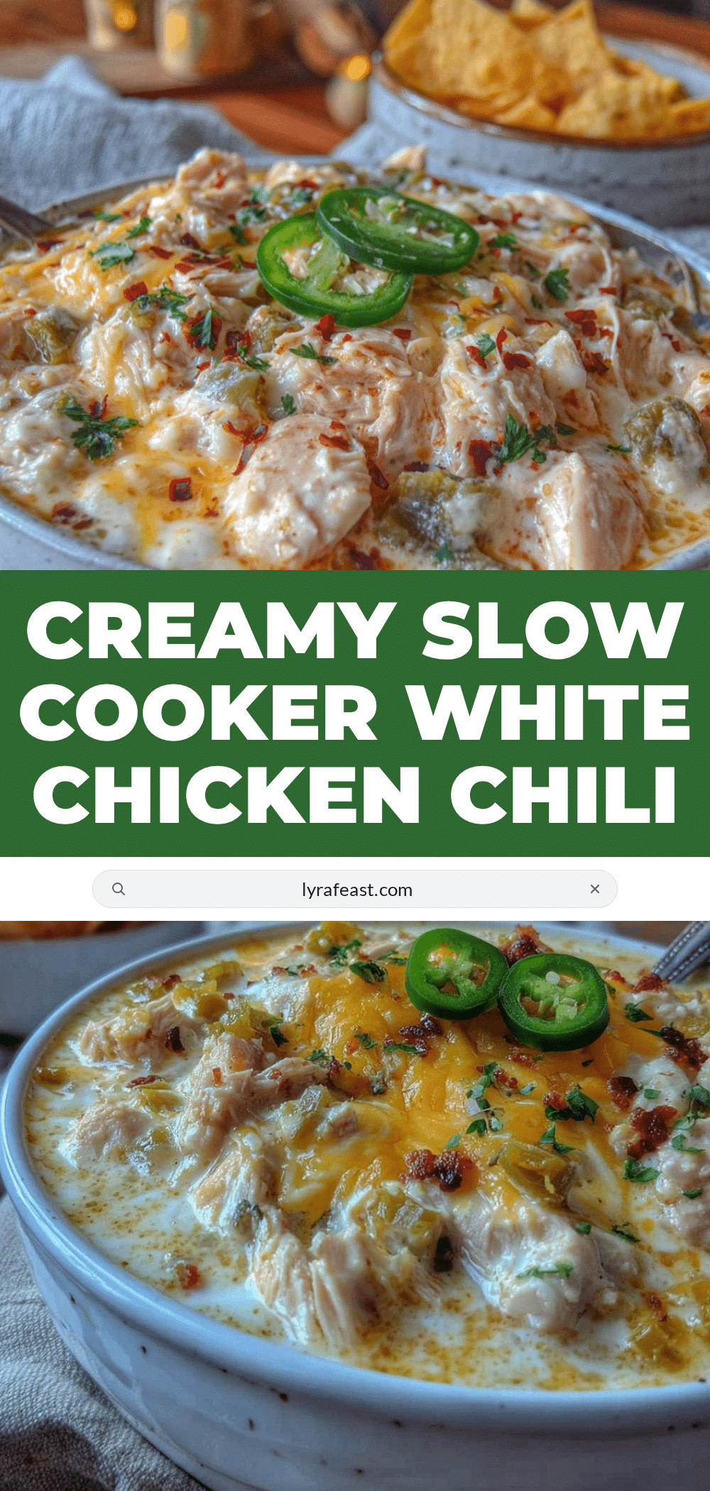 creamy slow cooker white chicken chili recipe
