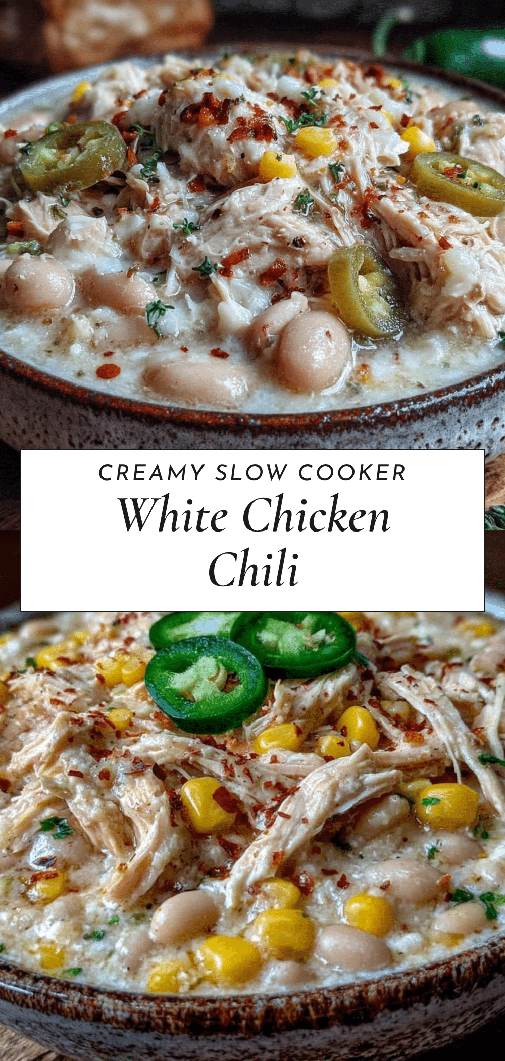 creamy slow cooker white chicken chili recipe