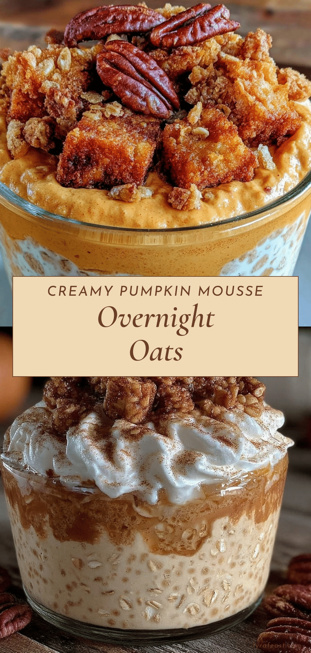 creamy whipped pumpkin mousse overnight oats recipe