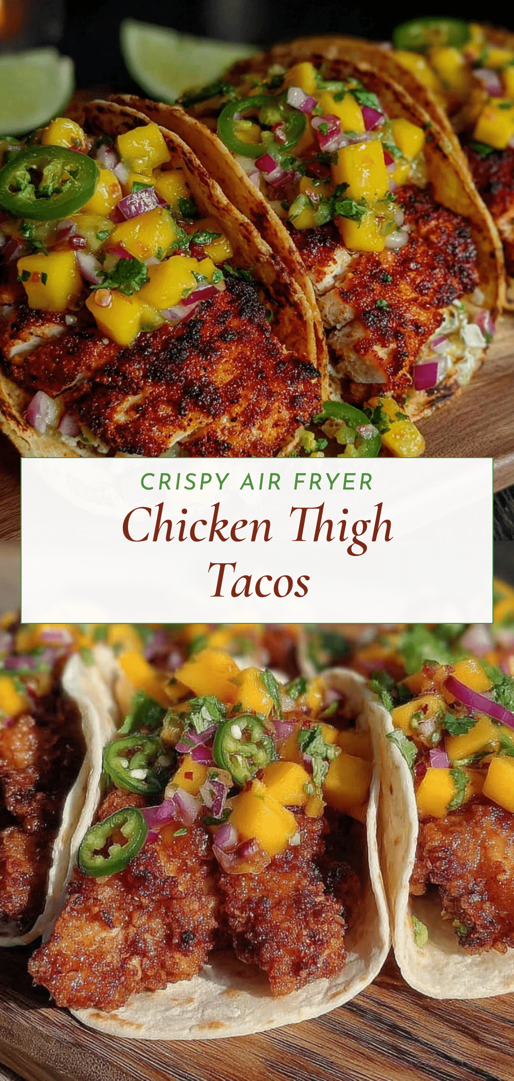 crispy air fryer boneless chicken thigh tacos recipe