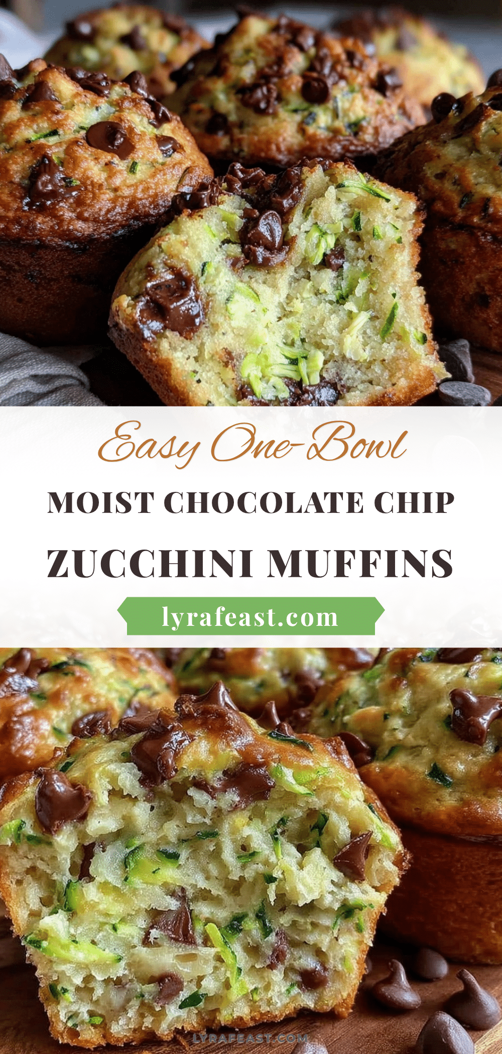 easy one-bowl chocolate chip zucchini muffins recipe
