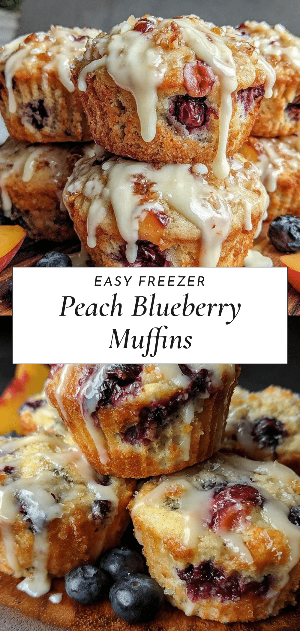 freezer-friendly peach blueberry muffins recipe