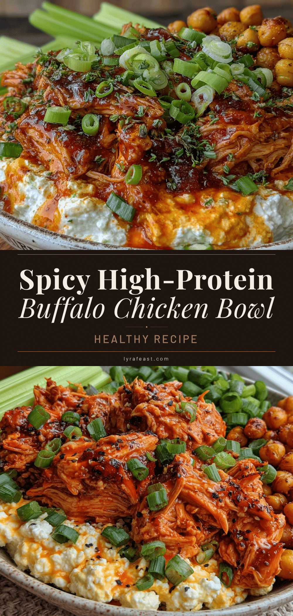 healthy high-protein cottage cheese buffalo chicken bowl recipe