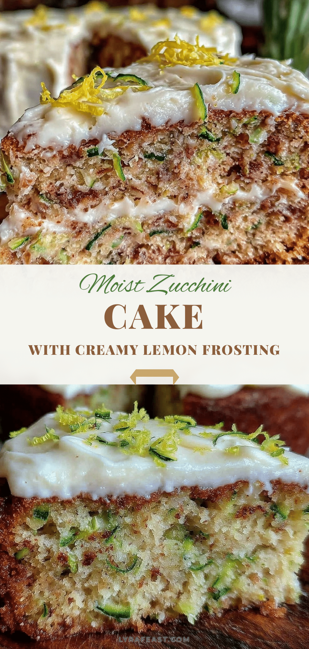 moist cream cheese frosted zucchini cake recipe