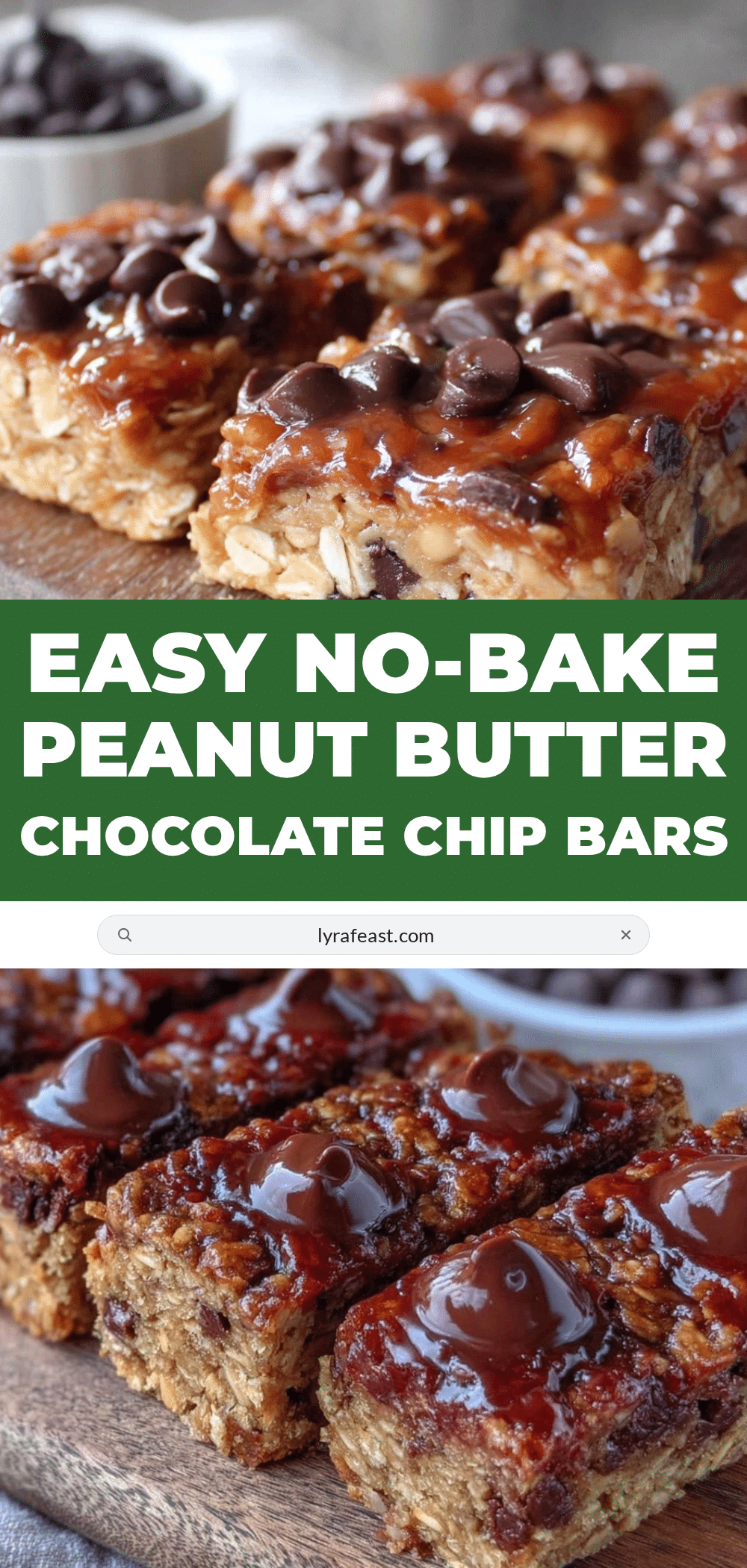 no bake peanut butter chocolate chip granola bars recipe