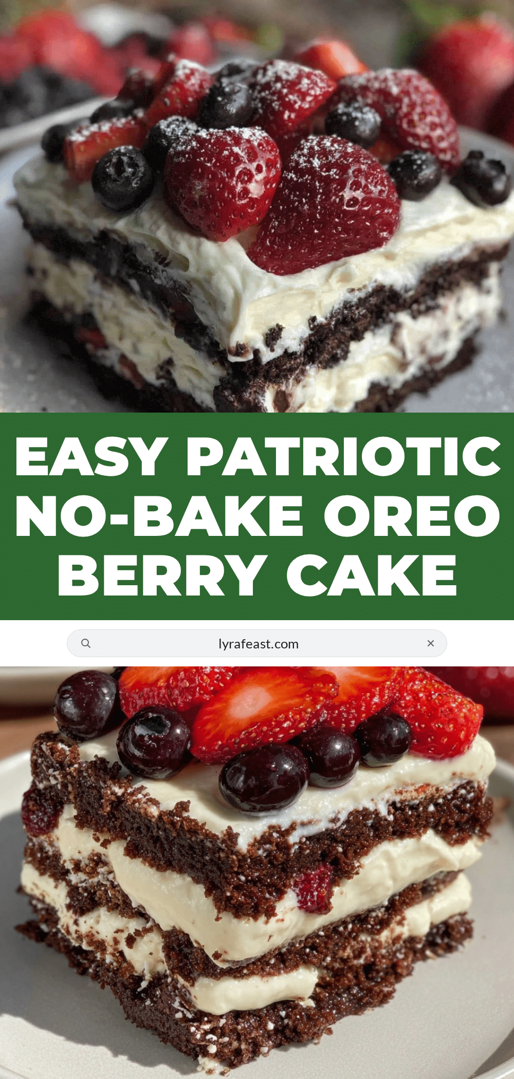 patriotic no-bake Oreo icebox cake recipe
