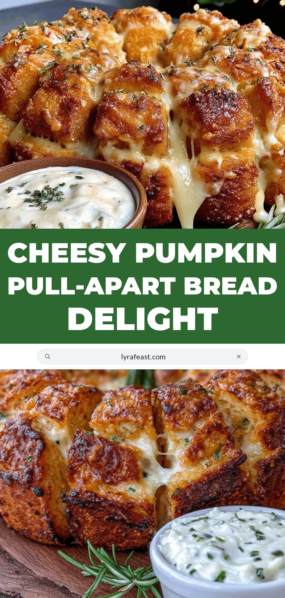 pumpkin-shaped cheesy pull-apart bread recipe
