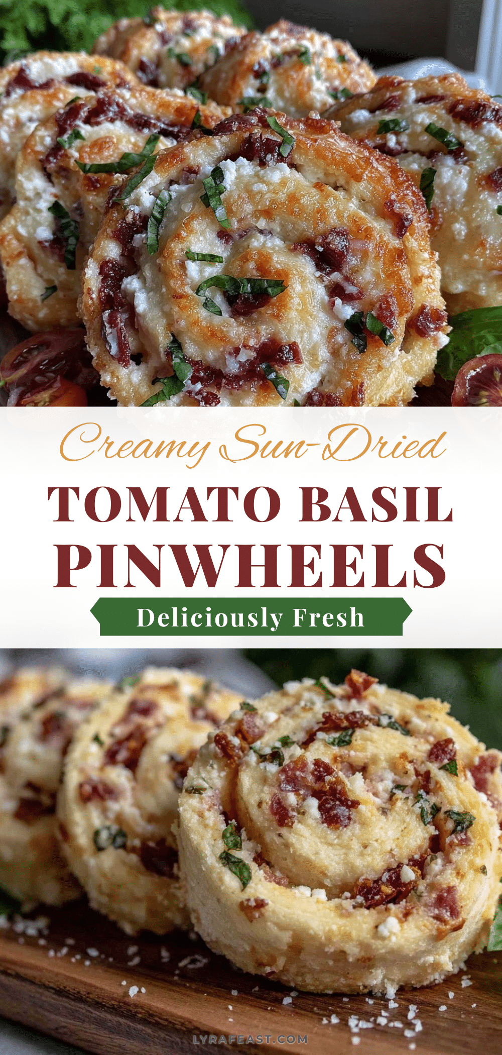 sun-dried tomato basil cream cheese pinwheels recipe