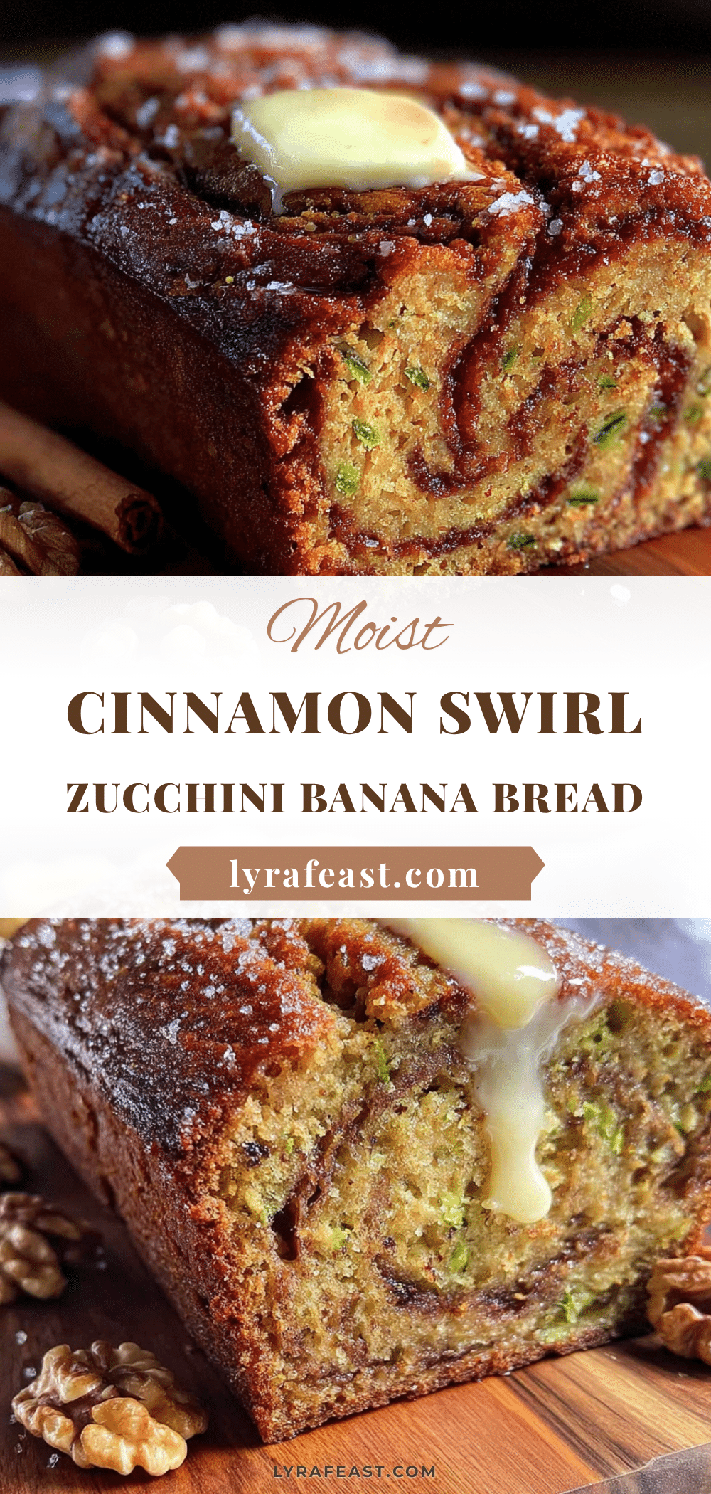 cinnamon swirl zucchini banana bread recipe