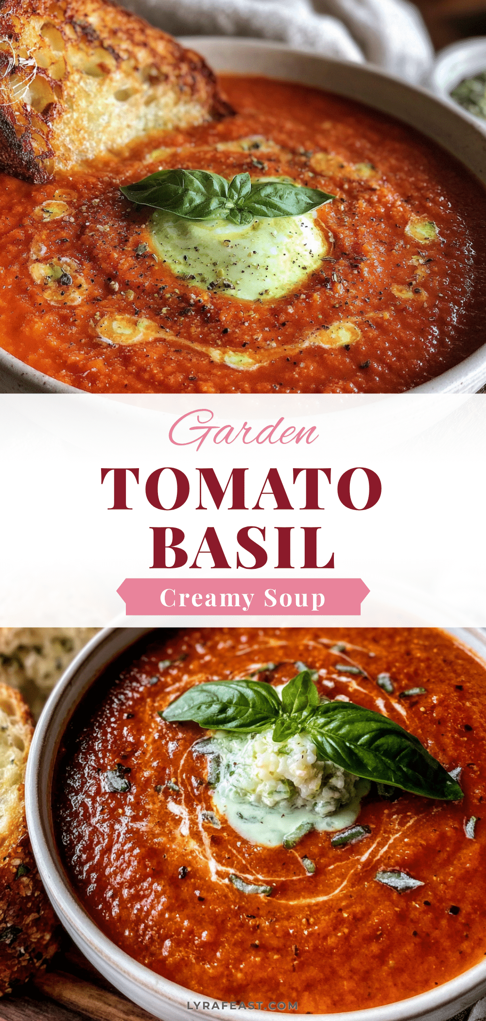 creamy garden tomato soup with basil swirl recipe