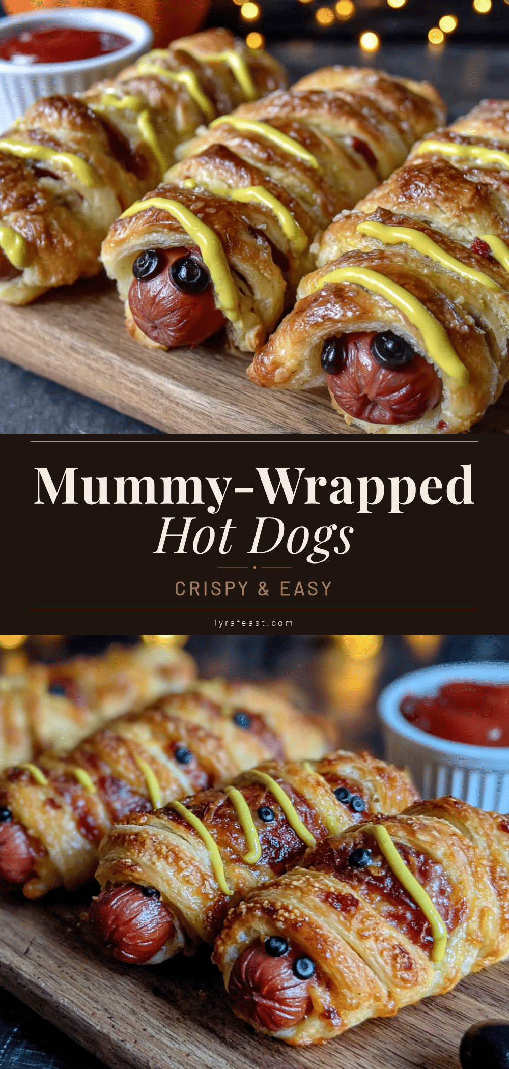 crispy mummy-wrapped halloween hot dogs recipe