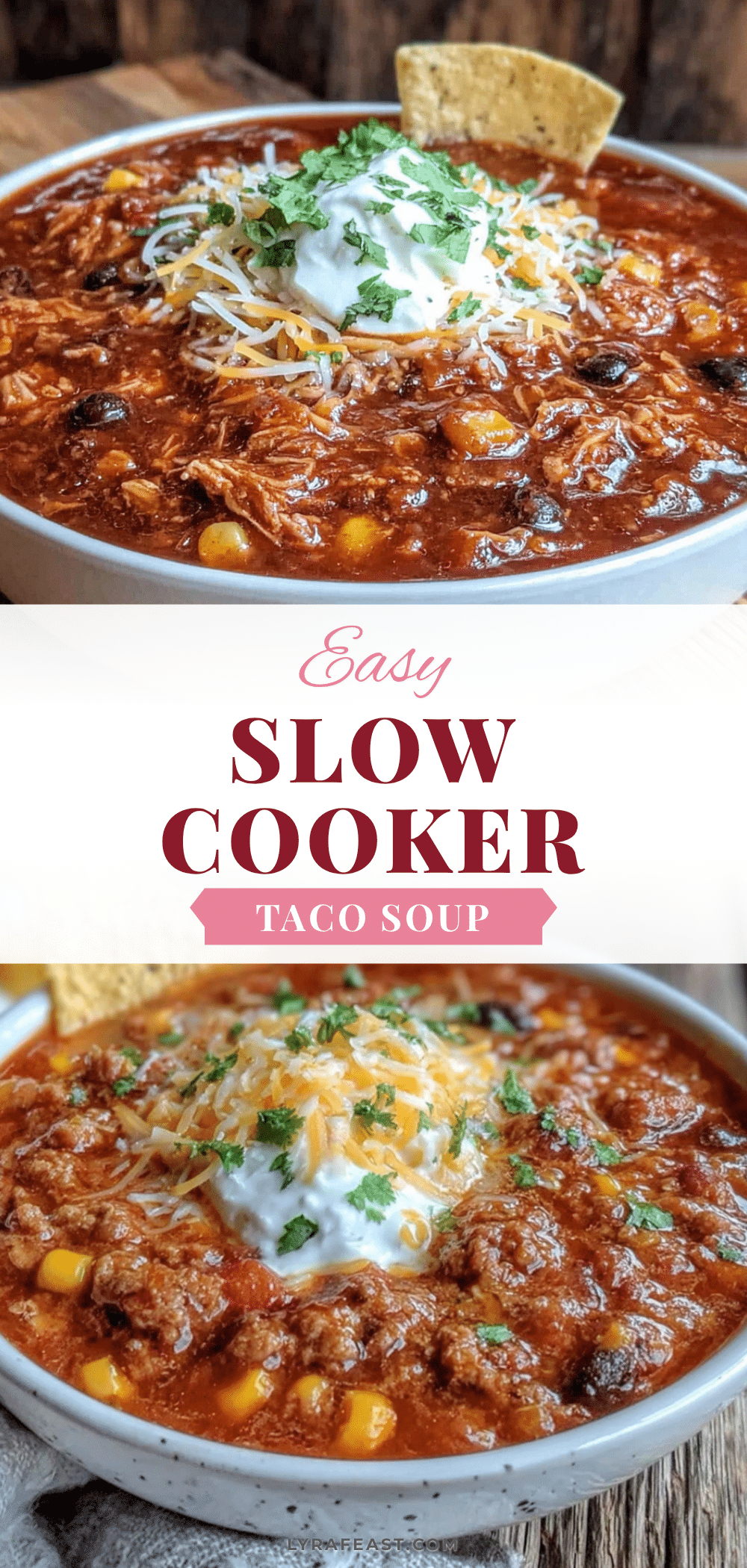 Crockpot Ground Turkey Taco Soup recipe