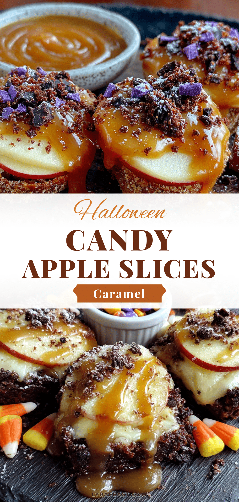 easy halloween caramel apple slices recipe