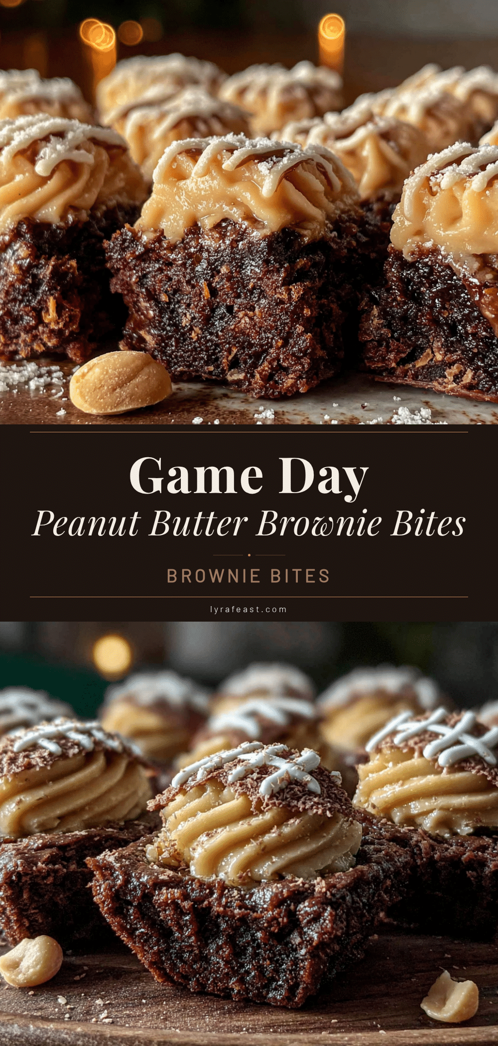 game day peanut butter brownie bites recipe