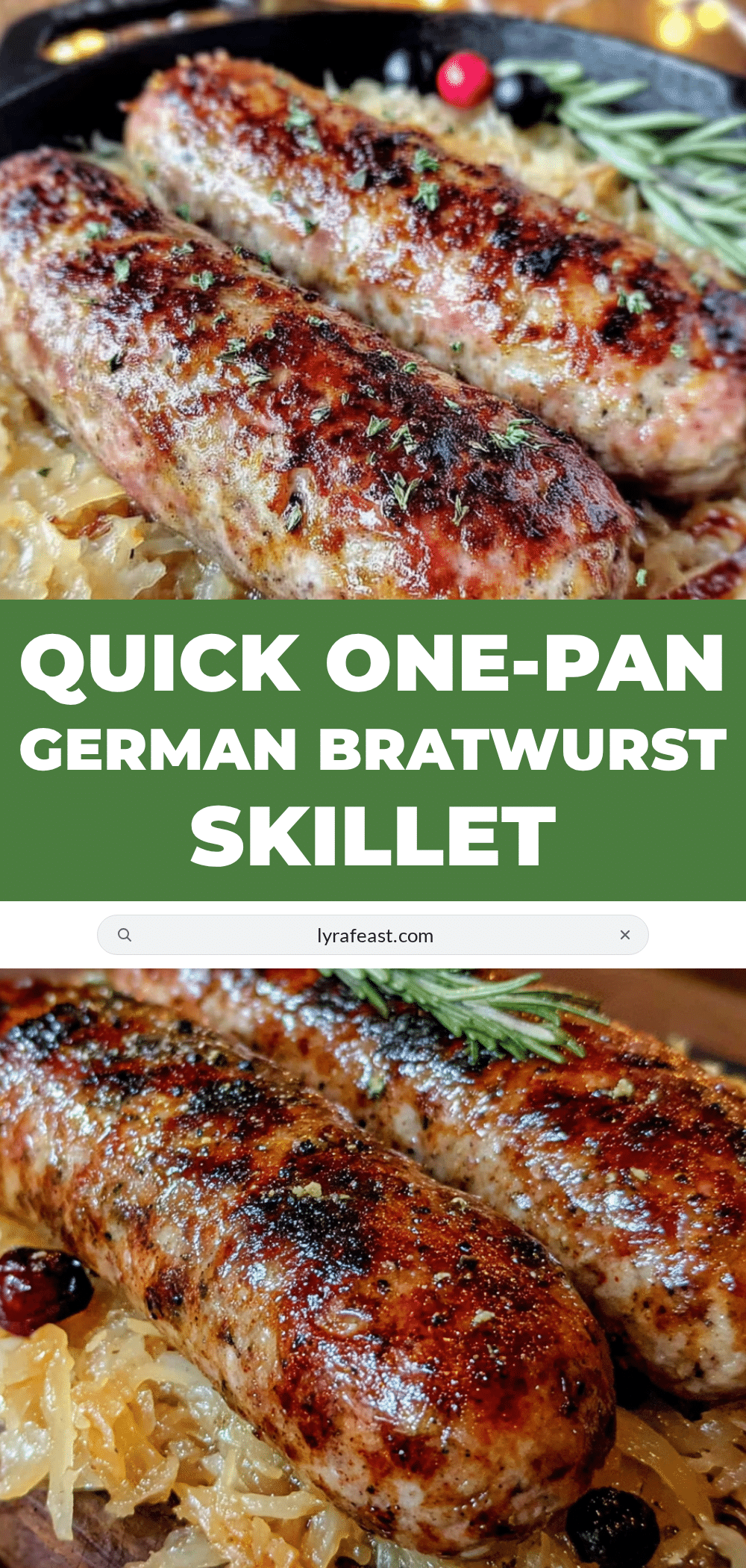 german bratwurst and sauerkraut skillet recipe