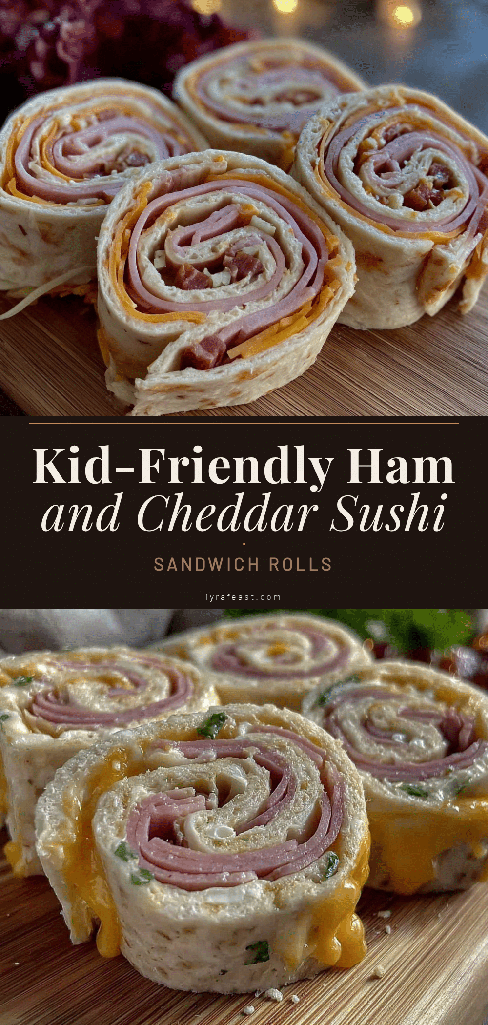 ham and cheddar sushi sandwiches recipe