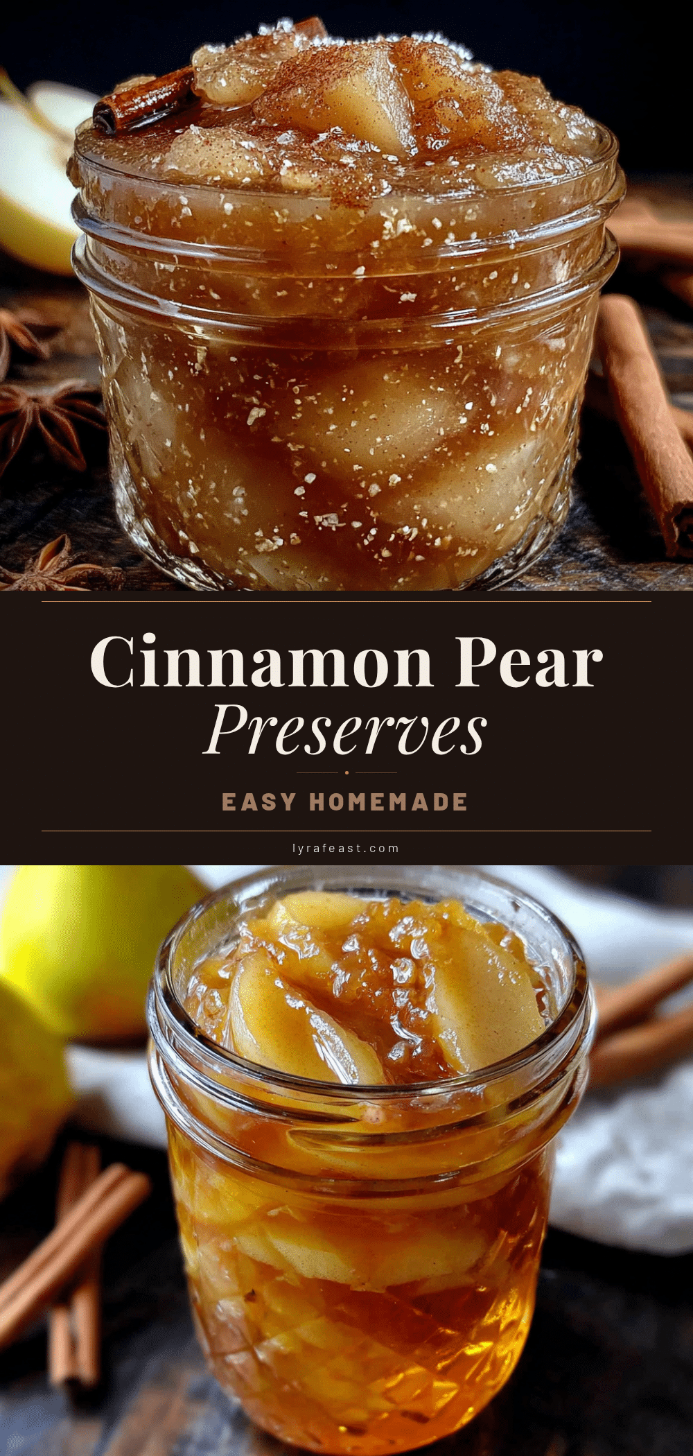 Homemade Cinnamon Vanilla Pear Preserves recipe
