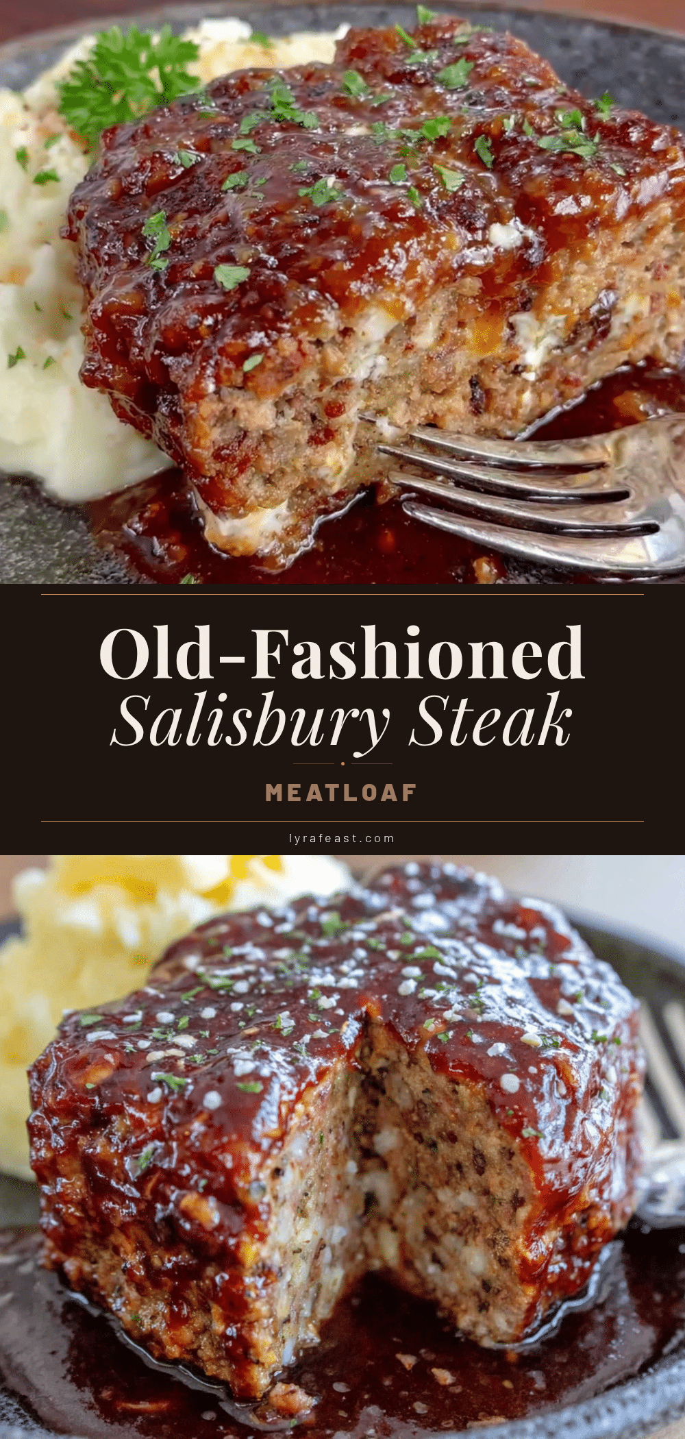 Homemade Salisbury Steak Meatloaf with Rich Gravy recipe