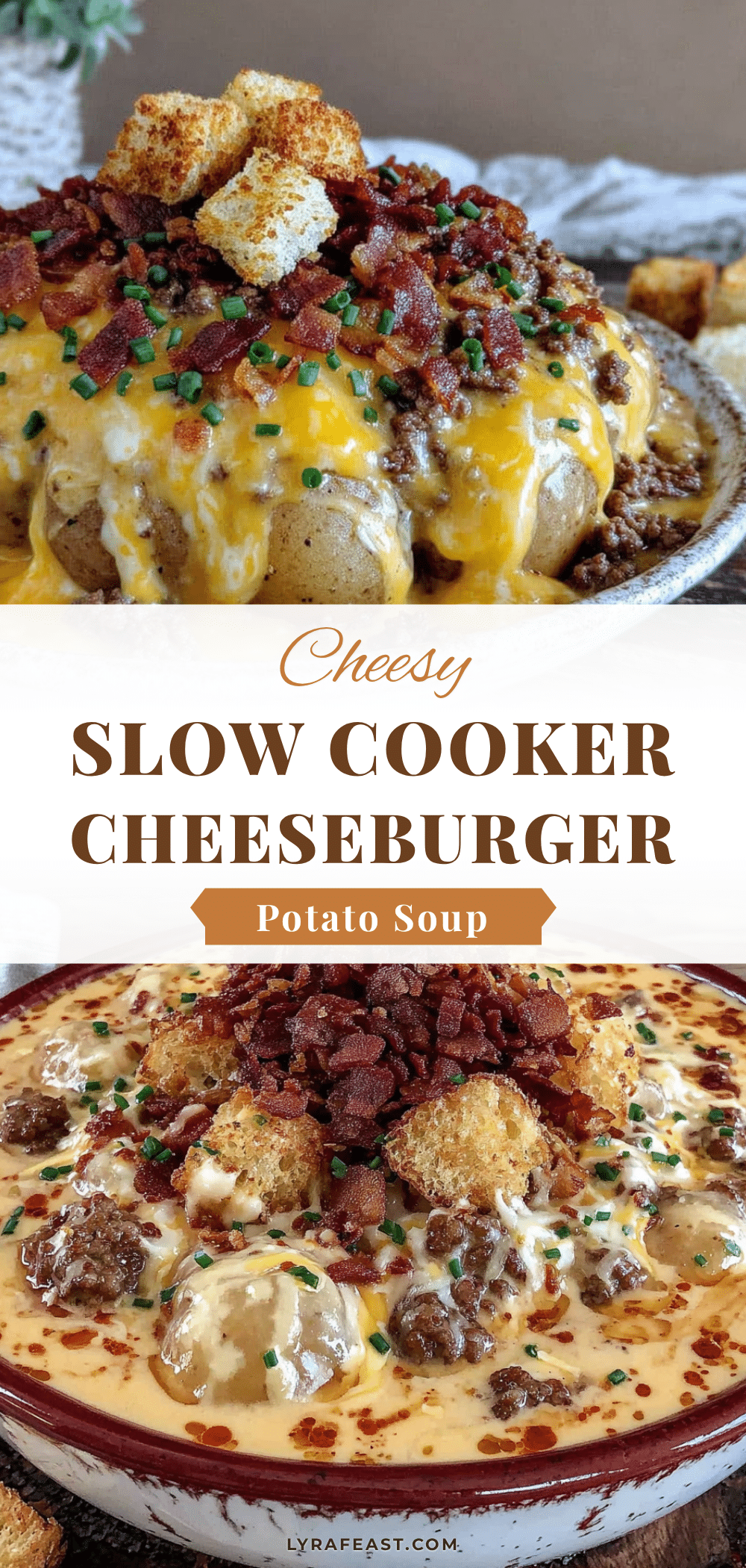 slow cooker cheeseburger potato soup recipe