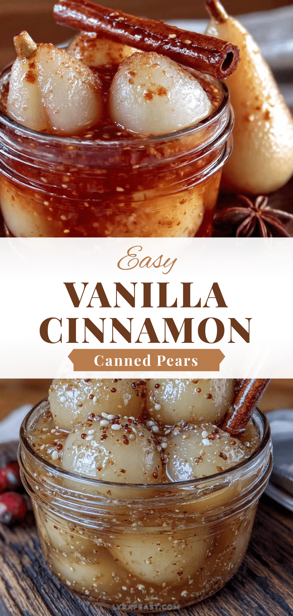 vanilla cinnamon canned pears recipe