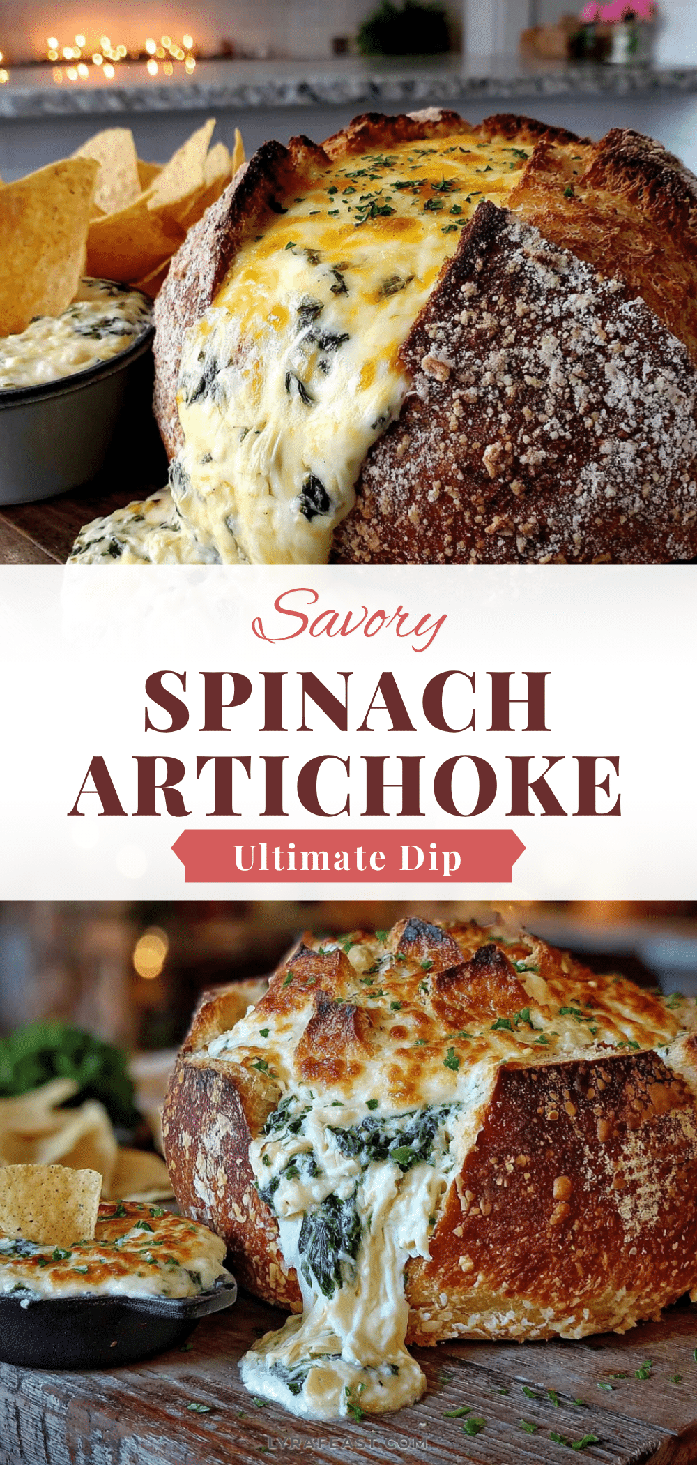 best cheesy spinach artichoke dip in a bread bowl recipe