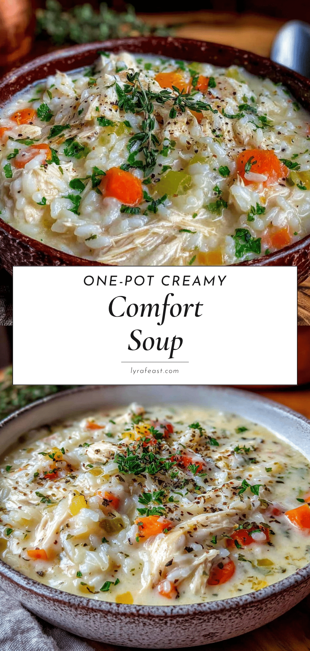 creamy one-pot chicken and rice soup recipe
